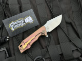 PRE-OWNED Something Obscene Company Mini J-Cape Flipper Rosey Bronzed Titanium Body w/ CPM 20CV Satin Finished Plain Edge Blade