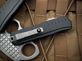 Microtech Cypher II S/E Black Aluminum Body w/ Apocalyptic Plain Edge Blade (3.5") 1241-10AP