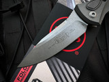 Microtech Socom Elite Auto S/E Natural Clear Aluminum Body w/ Apocalyptic Plain Edge Blade (4") 160A-10APNC