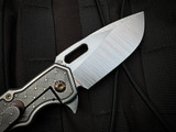 Attention2Detail Mercantile Custom MK1 Medium Folder 2-Tone Basket Weave Titanium Body w/ Magnacut Satin Finished Drop Point Bl