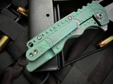 Attention2Detail Mercantile Custom MK2 Medium Folder Patina Anodized "Tank" Titanium Body w/ Magnacut Satin Finished Drop Point