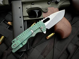 Attention2Detail Mercantile Custom MK2 Medium Folder Patina Anodized "Tank" Titanium Body w/ Magnacut Satin Finished Drop Point