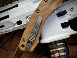 Microtech Amphibian S/E RAM-LOK Folder Fluted Tan G10 Body w/ Apocalyptic Plain Edge Blade (3.9") 137RL-10APFLGTTA