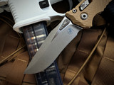 Microtech Amphibian S/E RAM-LOK Folder Fluted Tan G10 Body w/ Apocalyptic Plain Edge Blade (3.9") 137RL-10APFLGTTA