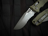 Microtech Amphibian S/E RAM-LOK Folder Fluted OD Green G10 Body w/ Apocalyptic Partially Serrated Blade (3.9") 137RL-11APFLGTOD