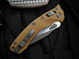Microtech Amphibian S/E RAM-LOK Folder Fluted Tan G10 Body w/ Apocalyptic Partially Serrated Blade (3.9") 137RL-11APFLGTTA