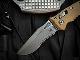 Microtech Amphibian S/E RAM-LOK Folder Fluted Tan G10 Body w/ Apocalyptic Partially Serrated Blade (3.9") 137RL-11APFLGTTA