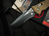 Microtech Amphibian S/E RAM-LOK Folder Fluted Tan G10 Body w/ Black Partially Serrated Blade (3.9") 137RL-2FLGTTA