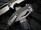 Microtech Matrix Folder Titanium/Carbon Fiber Body w/ Bronzed Titanium Pivot and Bead Blast Partially Serrated Blade (3.77") 16