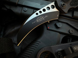 Microtech Hawk Karambit Auto Folder Black Aluminum Body w/ Tactical Black Plain Edge Blade (3.95") 266-1T