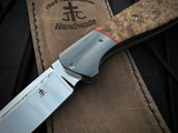 Jason Clark Custom Knives Model 37 Folder Black Ash Burl Scales w/ Zirc Bolster and CPM 154 Mirror Polished Blade (3.3")