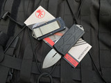 Microtech Exocet D/E Black Aluminum Body w/ Stonewashed Plain Edge Blade (1.9") 157-10
