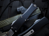 Microtech Hera II Mini Bayonet Black Aluminum Body w/ Apocalyptic Plain Edge Blade (2.875") 1701M-10AP
