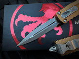 Microtech Dirac D/E Tan Aluminum Body w/ Apocalyptic Plain Edge Blade (2.92") 225-10APTA