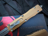 Microtech Dirac D/E Tan Aluminum Body w/ Apocalyptic Plain Edge Blade (2.92") 225-10APTA