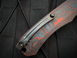 PRE-OWNED Heretic Knives Wraith Auto S/E Folder Orange Camo Carbon Fiber Body w/ Black Two Tone DLC Plain Edge Blade (3.6") H00
