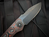 PRE-OWNED Heretic Knives Wraith Auto S/E Folder Orange Camo Carbon Fiber Body w/ Black Two Tone DLC Plain Edge Blade (3.6") H00