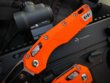 Microtech MSI S/E RAM-LOK Folder Orange Tri-Grip Polymer Body w/ M390MK Black Partially Serrated Blade (3.75") 210T-2PMOR