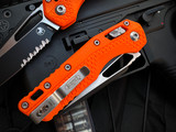 Microtech MSI S/E RAM-LOK Folder Orange Tri-Grip Polymer Body w/ M390MK Black Partially Serrated Blade (3.75") 210T-2PMOR