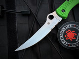 Spyderco Catcherman Sprint Run Salt Series Green Lightweight FRN Body w/ LC200N Satin Partially Serrated Blade (4.64")