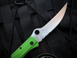 Spyderco Catcherman Sprint Run Salt Series Green Lightweight FRN Body w/ LC200N Satin Partially Serrated Blade (4.64")