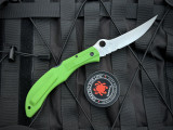 Spyderco Catcherman Sprint Run Salt Series Green Lightweight FRN Body w/ LC200N Satin Partially Serrated Blade (4.64")