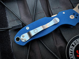 Spyderco Paramilitary 3 Sprint Run Folder Cobalt Blue G10 Body w/ CPM SPY27 Satin Finished Plain Edge Blade (3") C223GPCBL