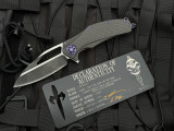 PRE-OWNED Marfione Custom Matrix-R Folder Carbon Fiber and Purple Haze Titanium Body w/ M390 Two-Tone Dark Matter Finish Plain