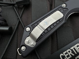 PRE-OWNED Marfione Custom Strider Collab MSG-2 D/A Folder Black Anodized Alloy Body w/ Double Vapor Blast Plain Edge Blade (3.5