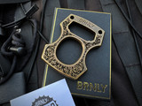 Burnley Cypop Single Finger Knuck Solid Acid Washed Brass w/ Engraved Scrollwork