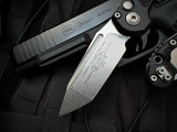 Microtech Knives Gen III LUDT T/E Auto Folder Black Aluminum Body w/ M390MK Stonewashed Plain Edge Blade (3.5") 1136-10