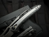 Zero Tolerance 0990 Flipper Carbon Fiber and Titanium Body w/ 20CV Stonewashed Plain Edge Blade (3.25") 0990
