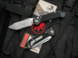 Microtech Gen III LUDT T/E Auto Folder Black Aluminum Body w/ M390MK Stonewashed Partially Serrated Blade (3.5") 1136-11
