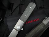 Terrain 365 Otter Flip-ATB Black Canvas Micarta Scales w/ Terravantium Plain Edge Blade (3”) 10713