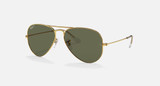 Ray-Ban Aviator Large Metal Sunglasses Gold Arista Frame, Green polarized Lenses RB3025 001/58