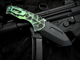 Medford Knives Praetorian T Folder  Bead Blast Cement/Brushed Green "Stained Glass" Titanium Body w/ S45VN DLC Tanto Blade (3.7