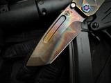 Medford Marauder-H Beadblast Cement and Bronzed "Stained Glass" Titanium Body w/ S45VN Vulcan Tanto Blade (3.75")