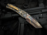 Medford Marauder-H Beadblast Cement and Bronzed "Stained Glass" Titanium Body w/ S45VN Vulcan Tanto Blade (3.75")