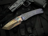 Medford Marauder-H Violet "DiamondHead" Titanium Body w/ Flamed Hardware and S45VN Vulcan Tanto Blade (3.75")