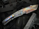 Medford Marauder-H DLC Titanium Body w/ Flamed Pocket Clip and S45VN Vulcan Tanto Blade (3.75")