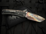 Medford Knives Marauder-H Black/Brushed Gold-Rose "Blades Of Grass" Titanium Body w/ DLC Pocket Clip and S45VN Vulcan Tanto Bla