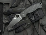 Spyderco Paramilitary 2 Folder Salt Series Black G10 Body w/ Magnacut Black Plain Edge Blade (3.45") C81GMCBKP2