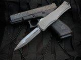 Microtech Hera II Natural Clear Aluminum Body w/ M390MK Apocalyptic Plain Edge Blade (4") 1702-10APNC