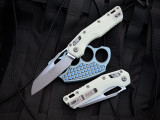 Microtech MSI Folder S/E White Tri-Grip Polymer Body w/ M390MK Apocalyptic Plain Edge Blade (3.75") 210T-10APPMWH
