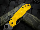 Spyderco Paramilitary 3 Folder Salt Series Yellow FRN Lightweight Body w/ CPM Magnacut Stonewashed Plain Edge Blade (2.93") C22