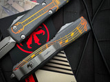 Microtech Ultratech D/E NCKS 2023 Signature Series Yellow/Orange Guitar Motif Body w/ Apocalyptic Plain Edge Blade (3.4") 122-1