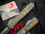 Microtech Ultratech D/E NCKS 2023 Signature Series Yellow/Orange Guitar Motif Body w/ Apocalyptic Plain Edge Blade (3.4") 122-1