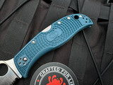 Spyderco Leaf Jumper Folder Blue FRN Lightweight Body w/ K390 Full Serrated Blade (3.09") C262SBLK390