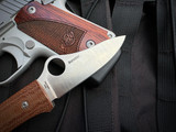 Spyderco SpyOpera LockBack Folder Brown Canvas Micarta Scales w/ LionSteel M390 Plain Edge Blade (2.9") C255CMP