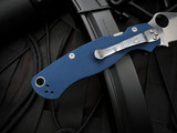 Spyderco Paramilitary 2 Folder Cobalt Blue G10 Scales w/ CPM Spy27 Plain Edge Blade (3.45") C81GPCBL2